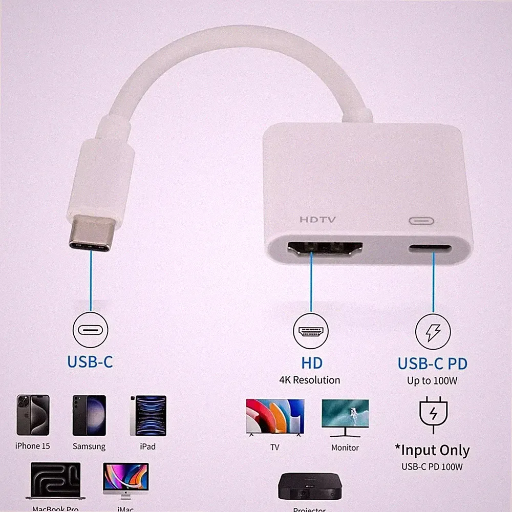 USB-C auf HDMI Adapter Digitaler 4K Video Synchronisation Monitor Projektor