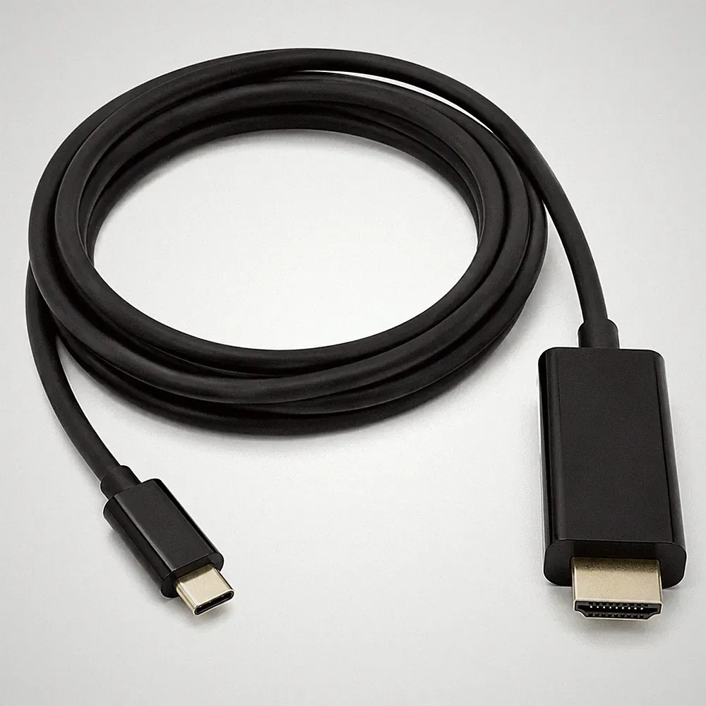 USB-C auf HDMI Kabel 4K 30Hz für Laptop Monitor TV Beamer Plug & Play Schwarz 2m