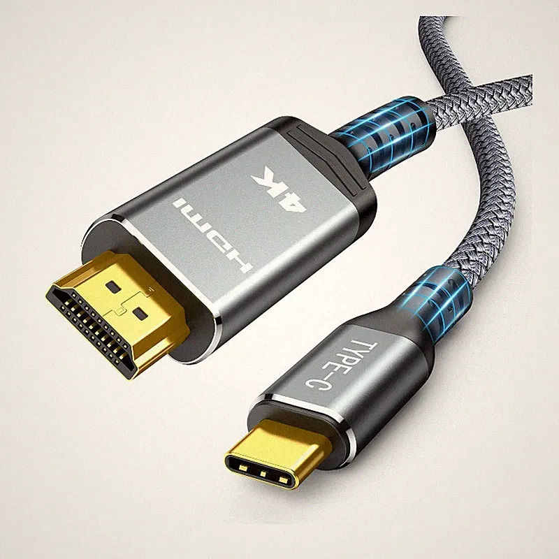 USB C auf HDMI Kabel 4K 60Hz 1m UHD Thunderbolt 3/4 für MacBook iPhone iPad
