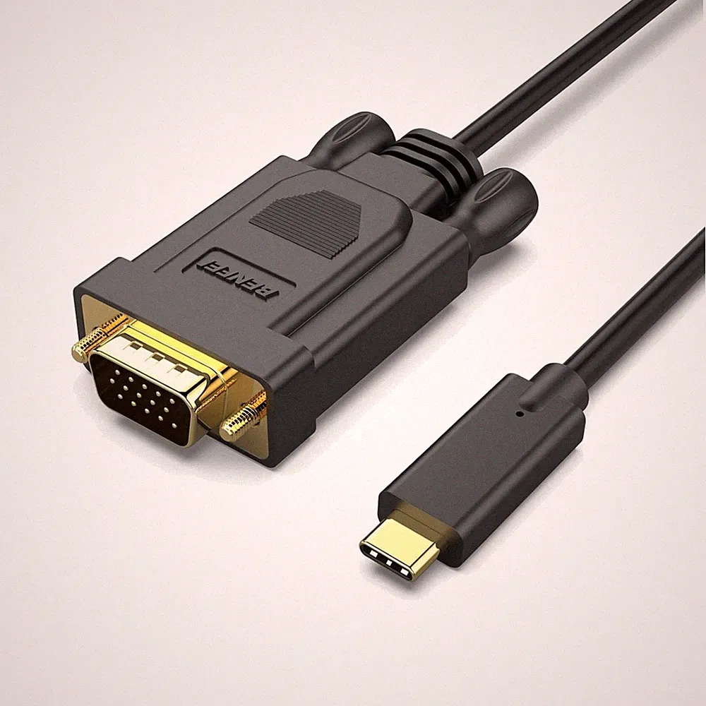 USB C auf VGA Kabel 1,8m für MacBook, iMac, Laptop, Projektor, Monitor, Smart...