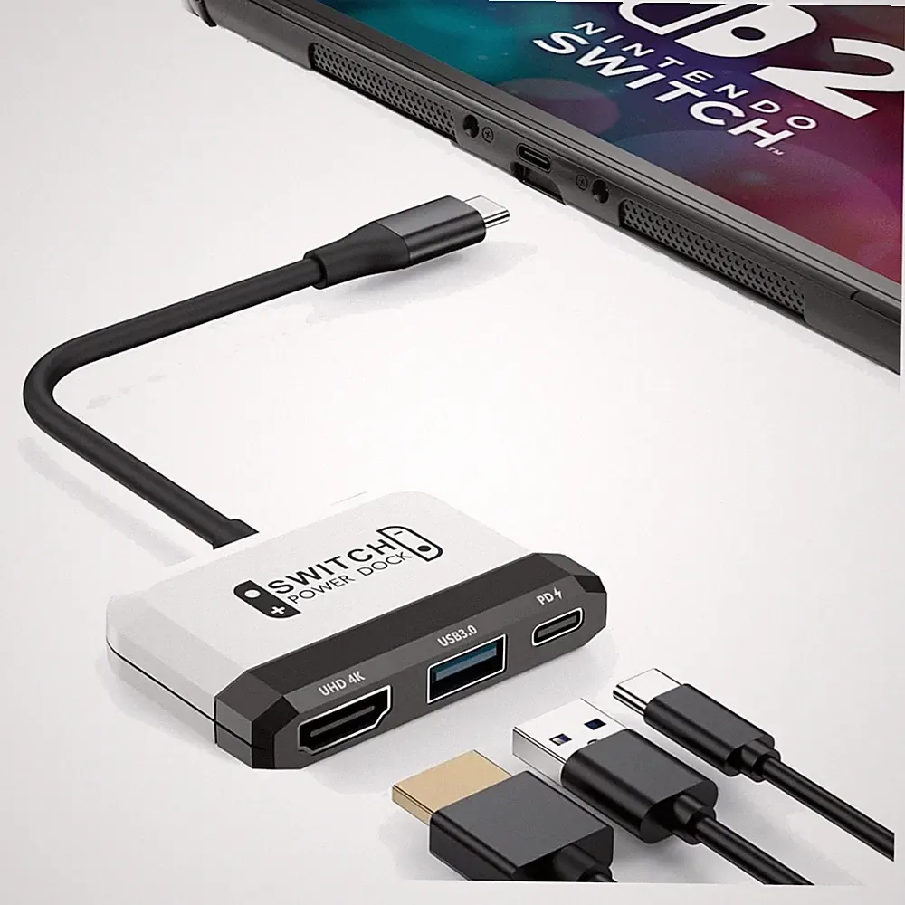 USB-C Dock 4K HDMI USB 3.0 100W Power für Nintendo Switch, Steam Deck, TV