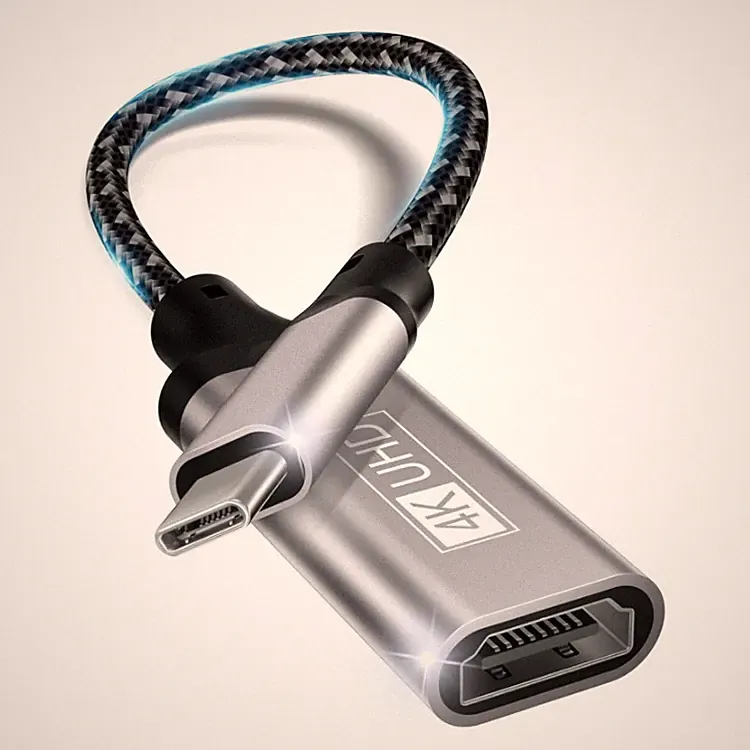 USB C HDMI Adapter, 4K, kompatibel mit iPhone 15 Pro, MacBook, iPad Pro, Grau