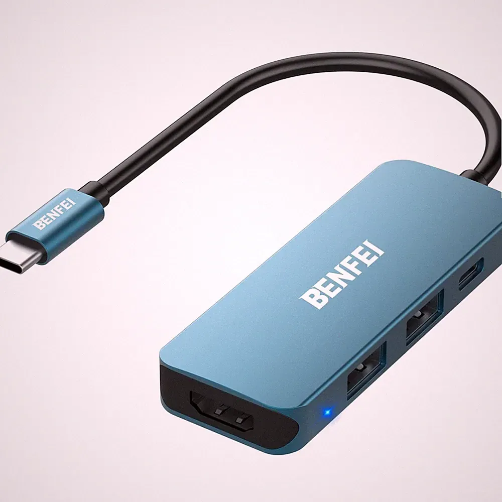 USB C Hub 4 in 1 Adapter HDMI USB Power Delivery für MacBook iPhone iPad