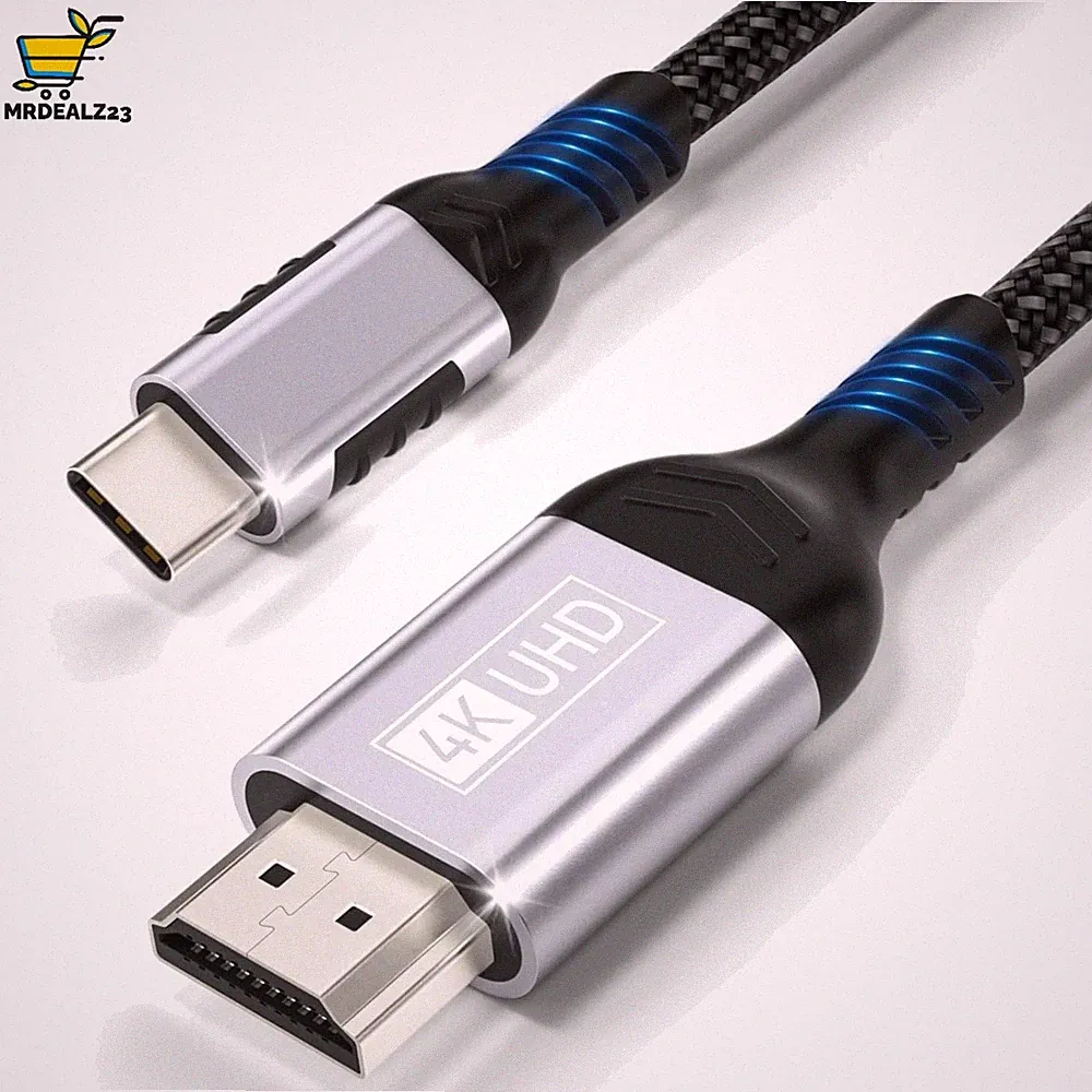 USB C Kabel HDMI 4K 1.8M USB Typ C Kabel Geflochten Monitor Projektor
