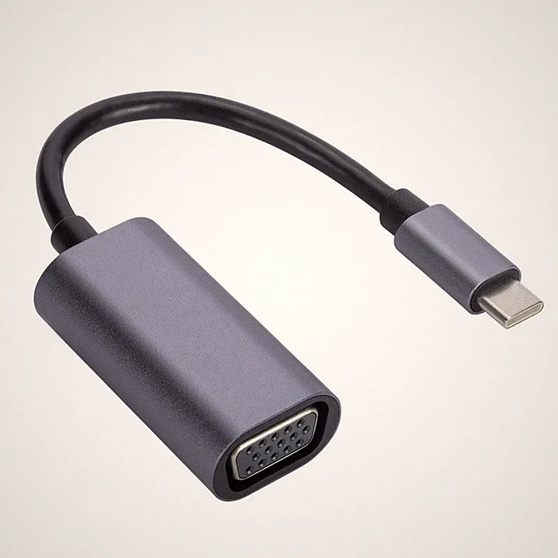 USB-C Type-C auf VGA Adapter-Kabel 1080P Konverter Monitor Beamer für Laptop TD