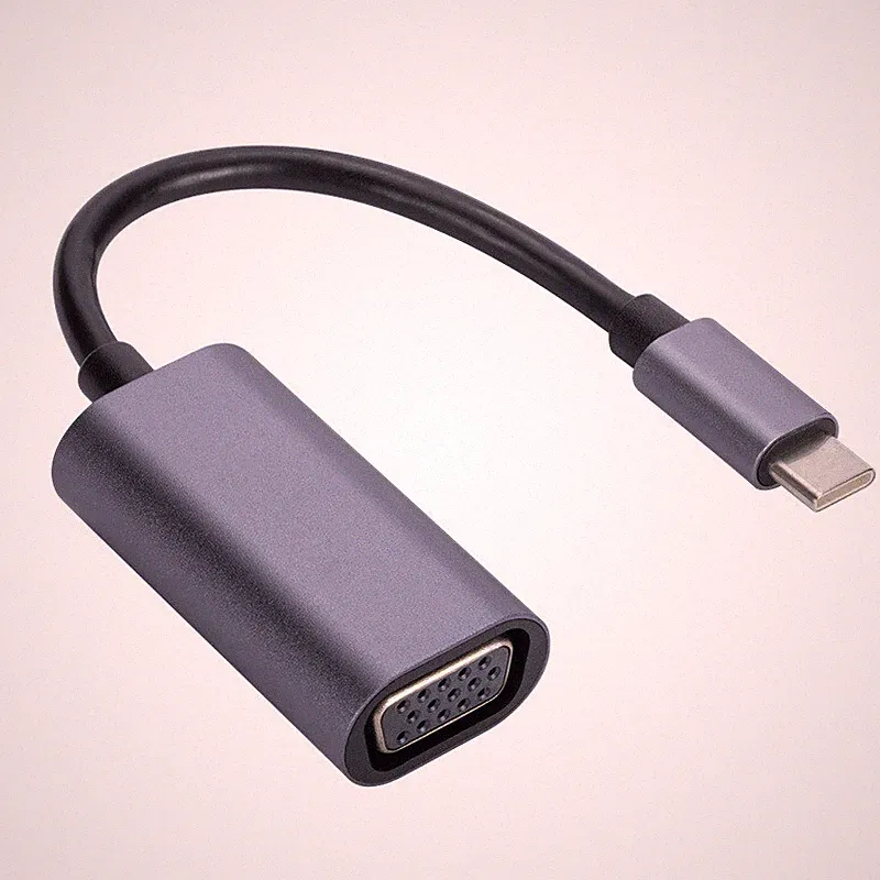 USB-C Type-C auf VGA Adapter-Kabel 1080P Konverter Monitor Beamer für Laptop TD