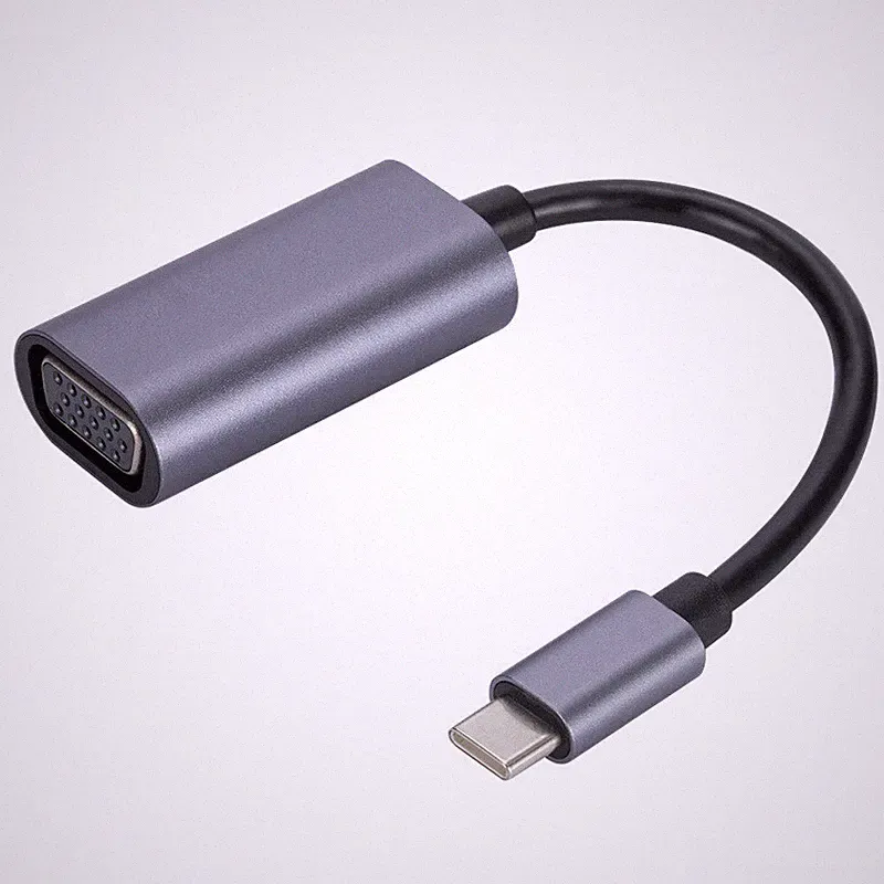 USB-C Type-C auf VGA Adapter-Kabel Konverter Monitor Beamer für Laptop Handy DA