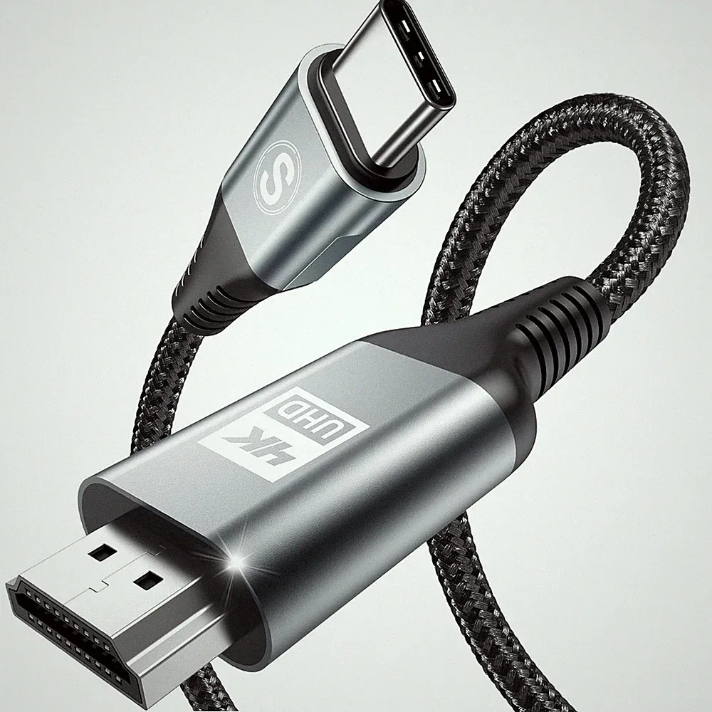 USB C zu HDMI Kabel 4K 60Hz 2m Thunderbolt für Monitor Fernseher Projektor