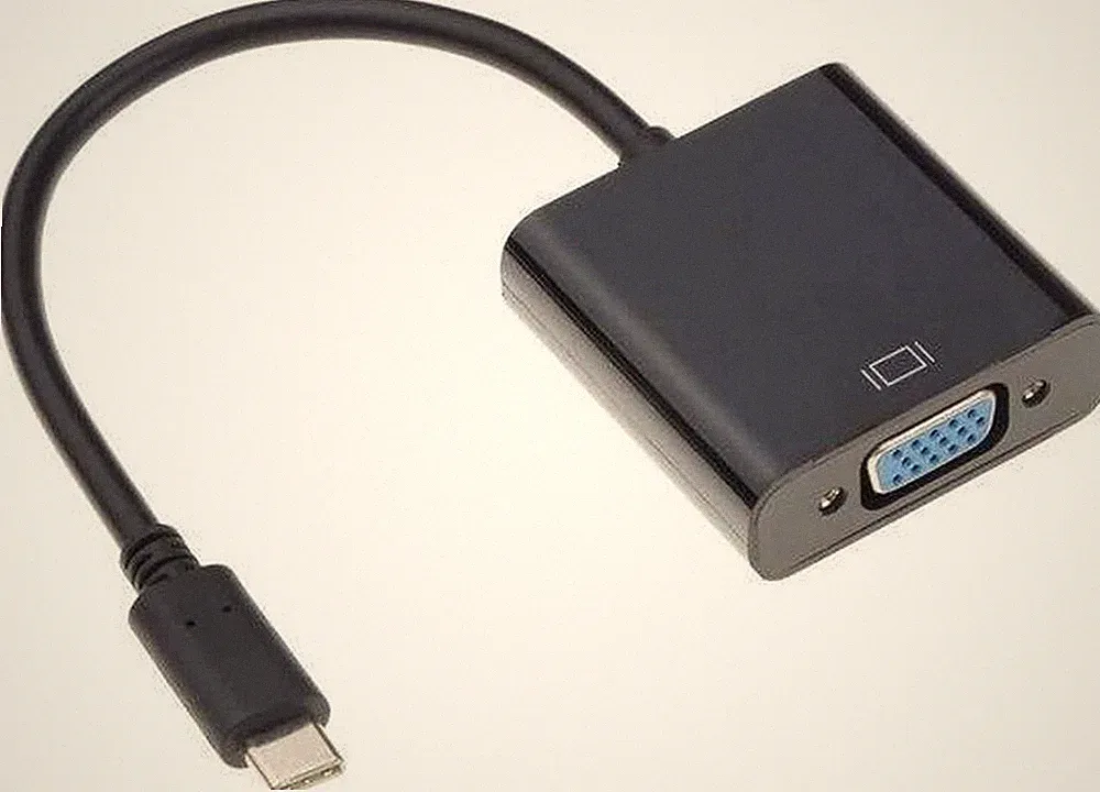 USB C zu VGA Adapter Stecker - USB C auf VGA Adapter Kabel (Schwarz)