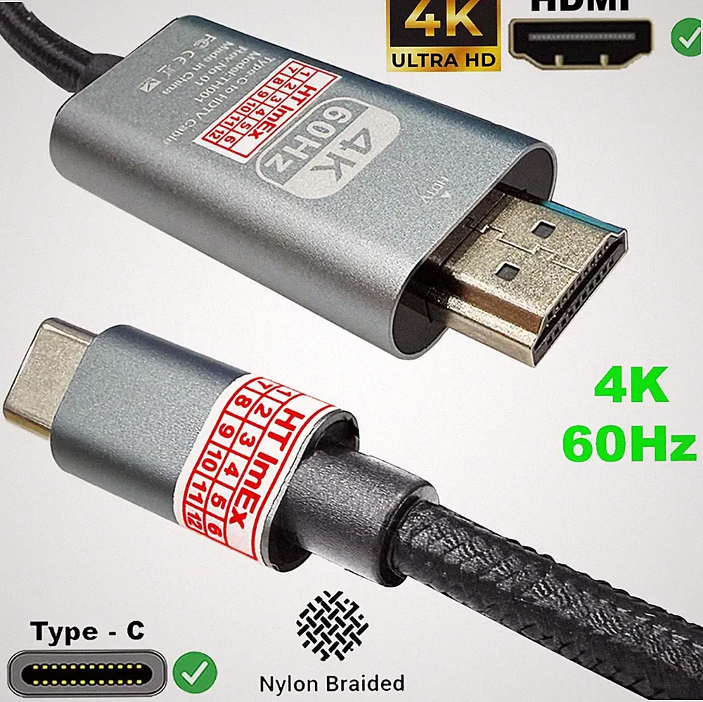 USB Typ C auf HDMI Kabel für TV Monitor Beamer MacBook iPad Samsung 3840x2160