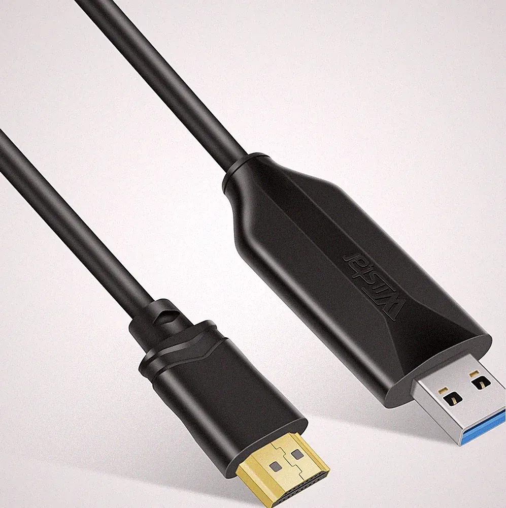 USB zu HDMI Adapter 1,5m, 1080P Video Konverter für PC, Laptop, Monitor