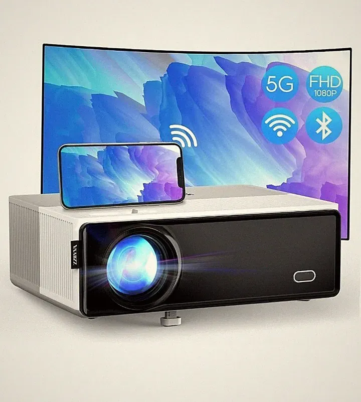VAABZZ Beamer Bluetooth, LED Beamer Full HD, Native 1920x1080P Auflösung 600...
