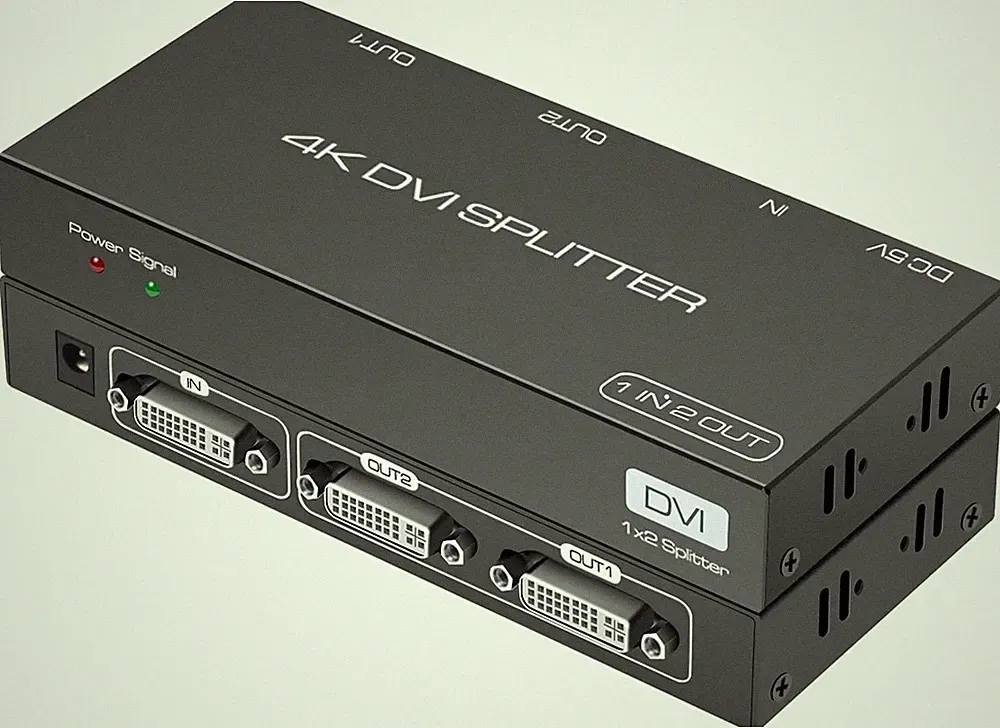 VEDINDUST DVI Splitter 1 auf 2 Dual Ausgang 4K30Hz für PC Notebook Projektor