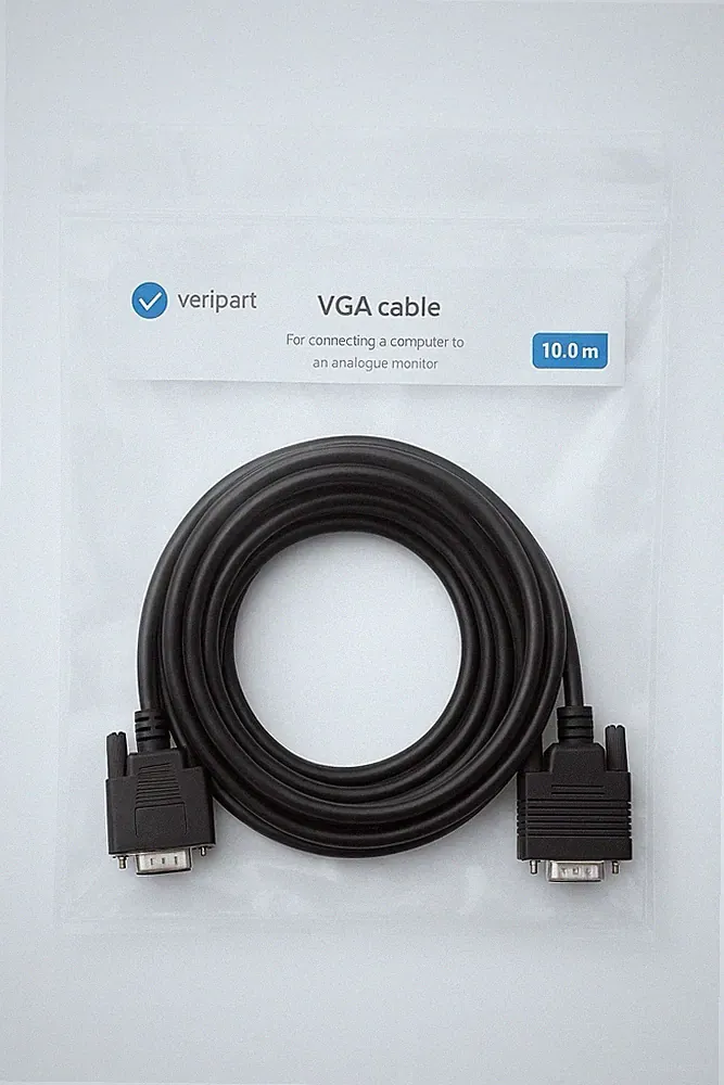 Veripart 10m VGA Kabel für Computer Monitor Beamer Bildschirm