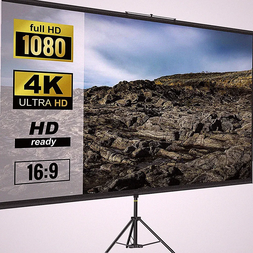 VEVOR 16:9 Beamer Leinwand 100 Zoll 4K HD Präsentationswand Stativ Projektionsfl