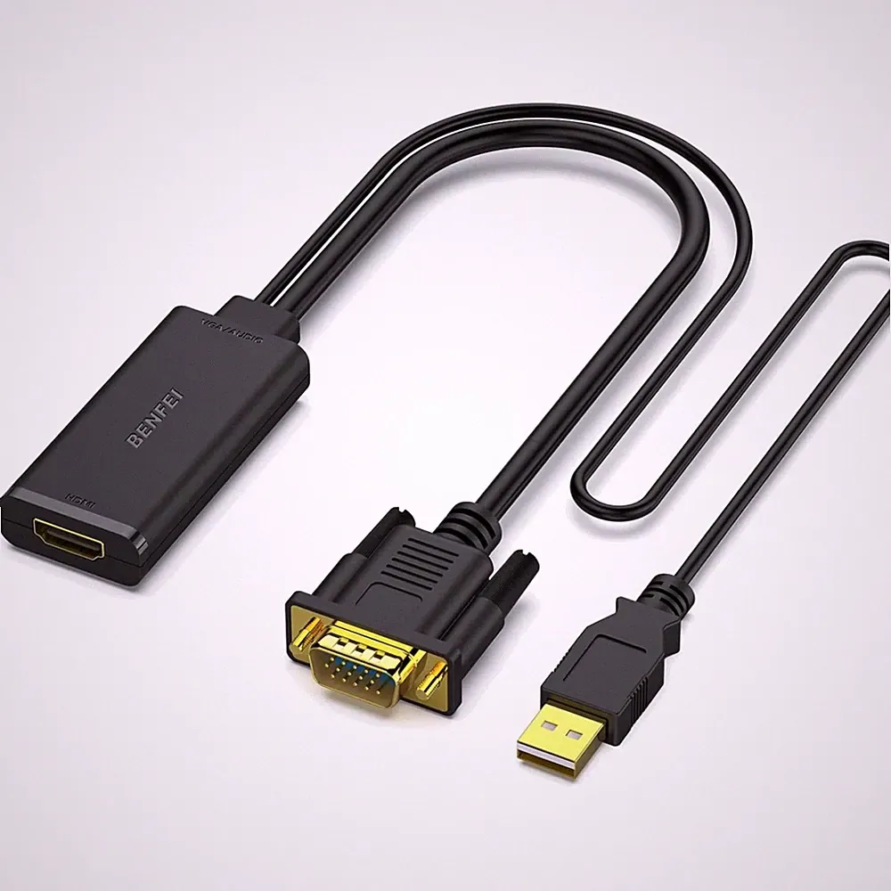 VGA auf HDMI Adapter, 1080P, Audio, Laptop, Projektor, Monitor, Fernseher, 18...