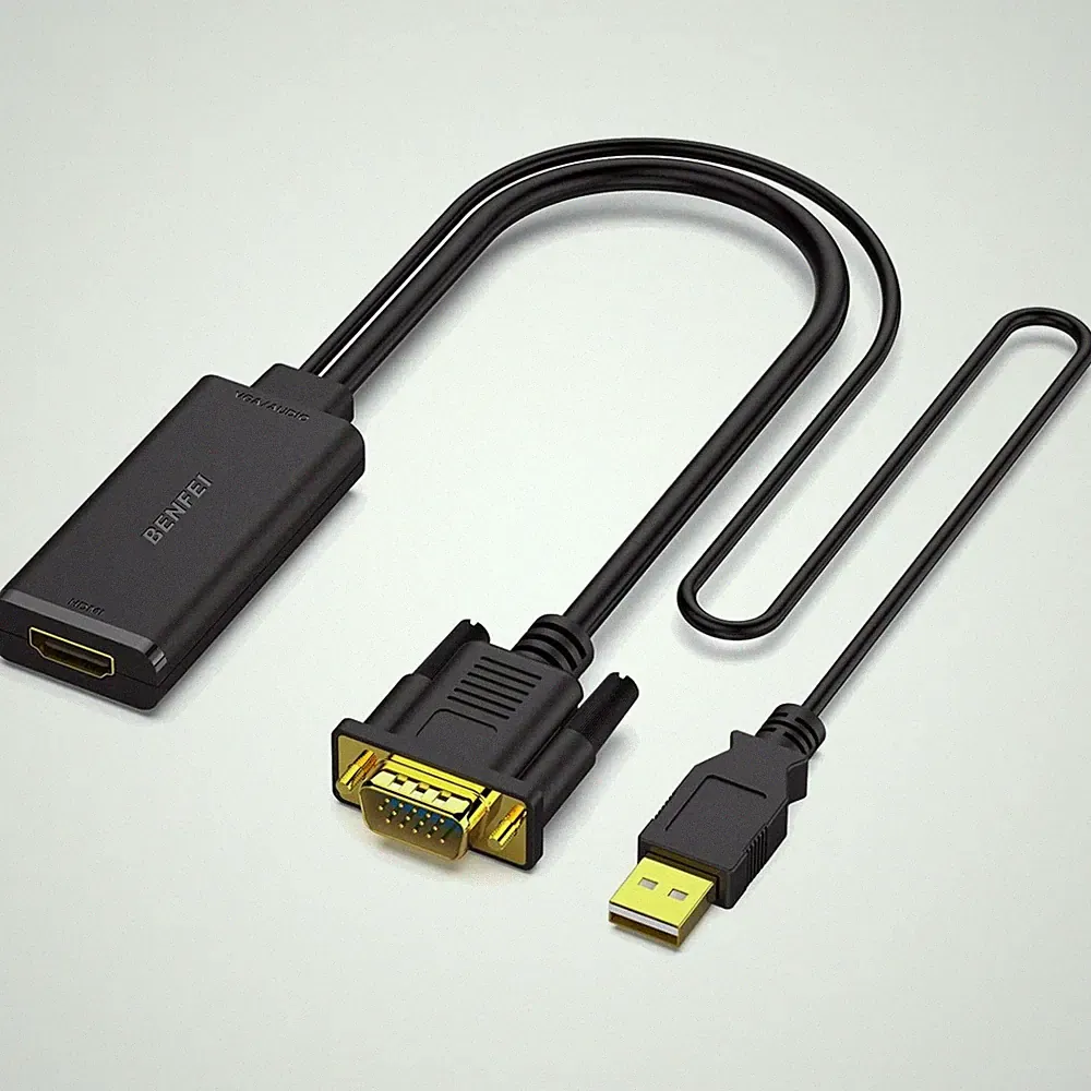 VGA auf HDMI Adapter 1080P Audio Video Konverter für Laptop Projektor TV Monitor