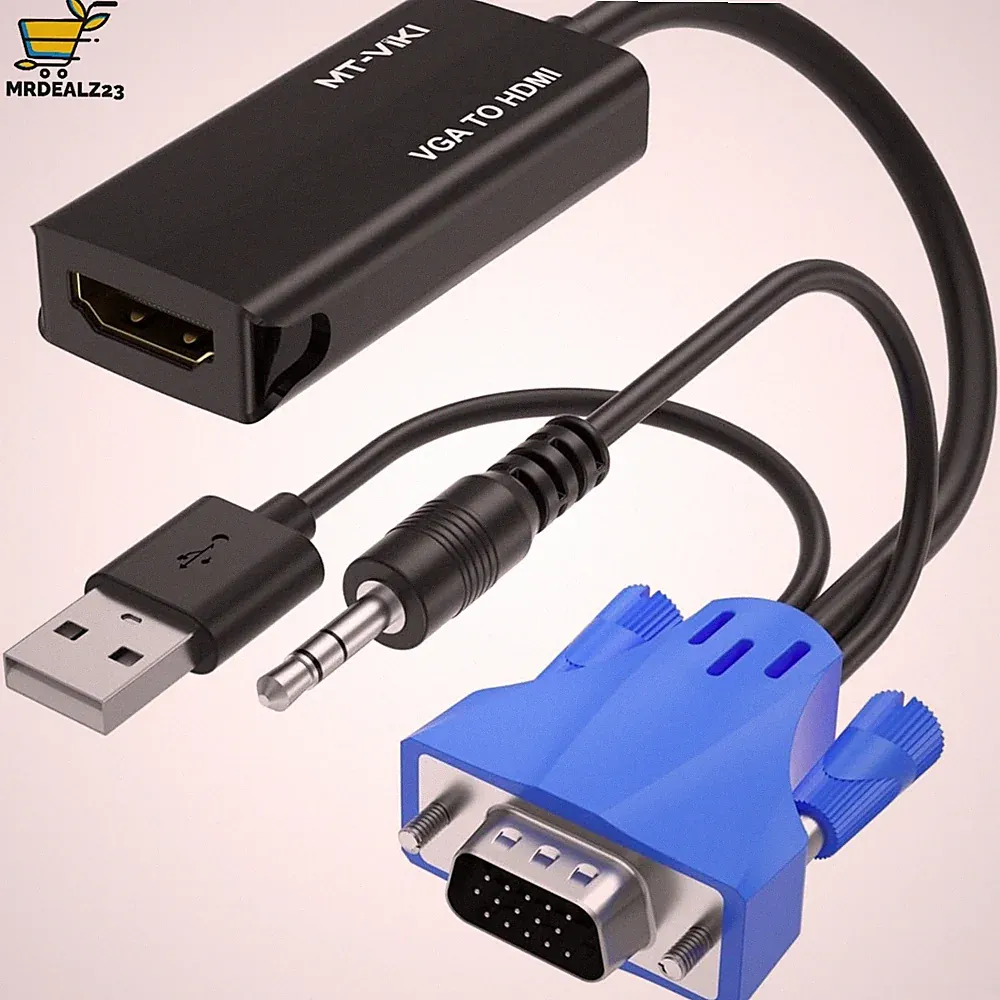 VGA auf HDMI Adapter Audio 1080P Konverter für PC Laptop Projektor TV