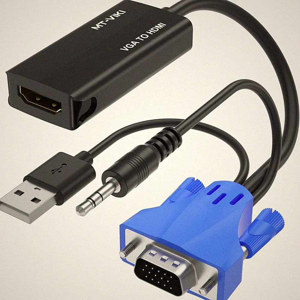 VGA auf HDMI Adapter Kabel Hochauflösend 1080P Audio PC Laptop Projektor
