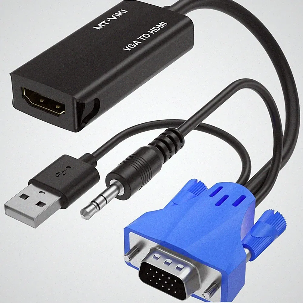 VGA auf HDMI Adapter mit Audio 1080P 60Hz für ältere PCs Laptops Projektoren TV
