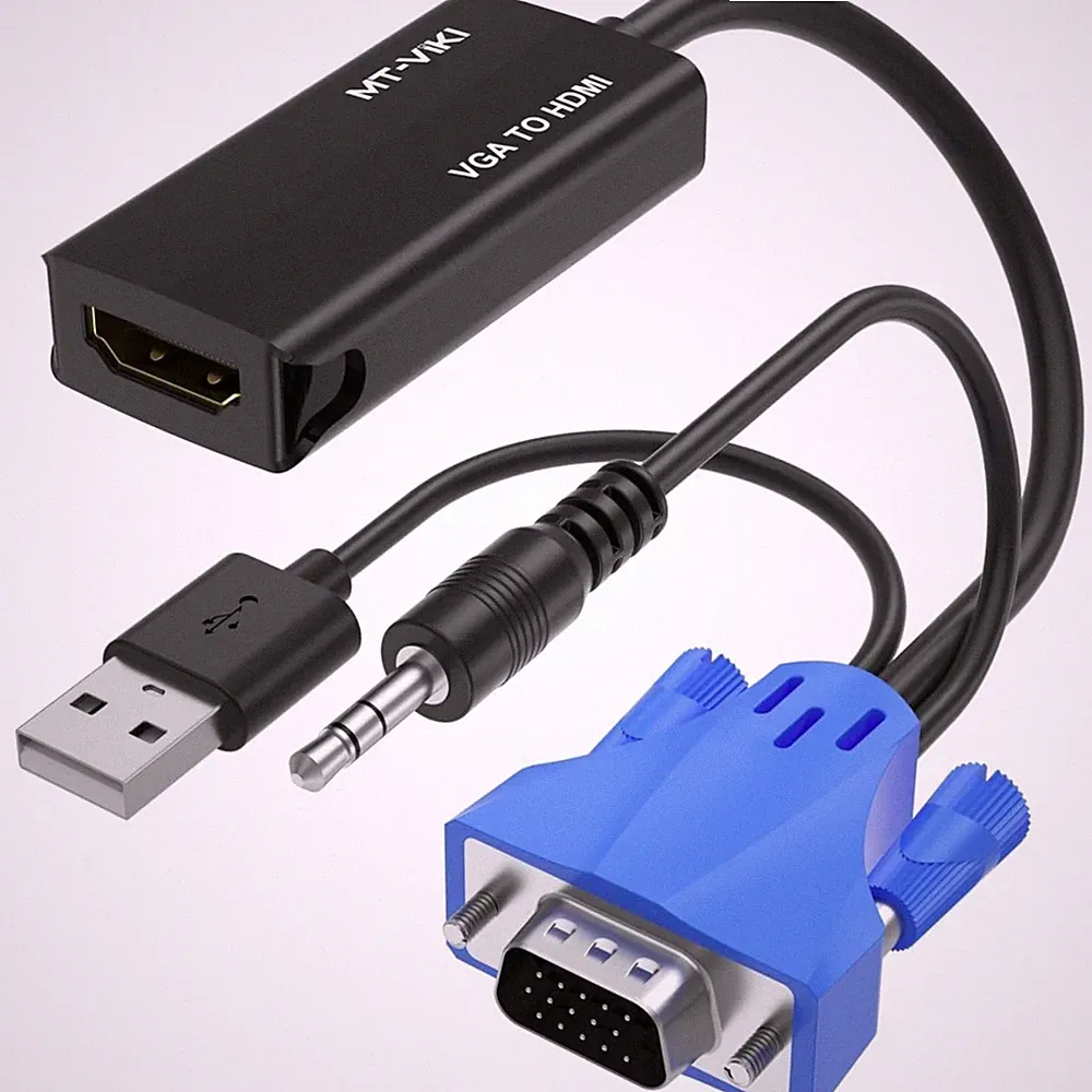 VGA auf HDMI Adapter mit Audio 1080P für PC Laptop Projektor Fernseher