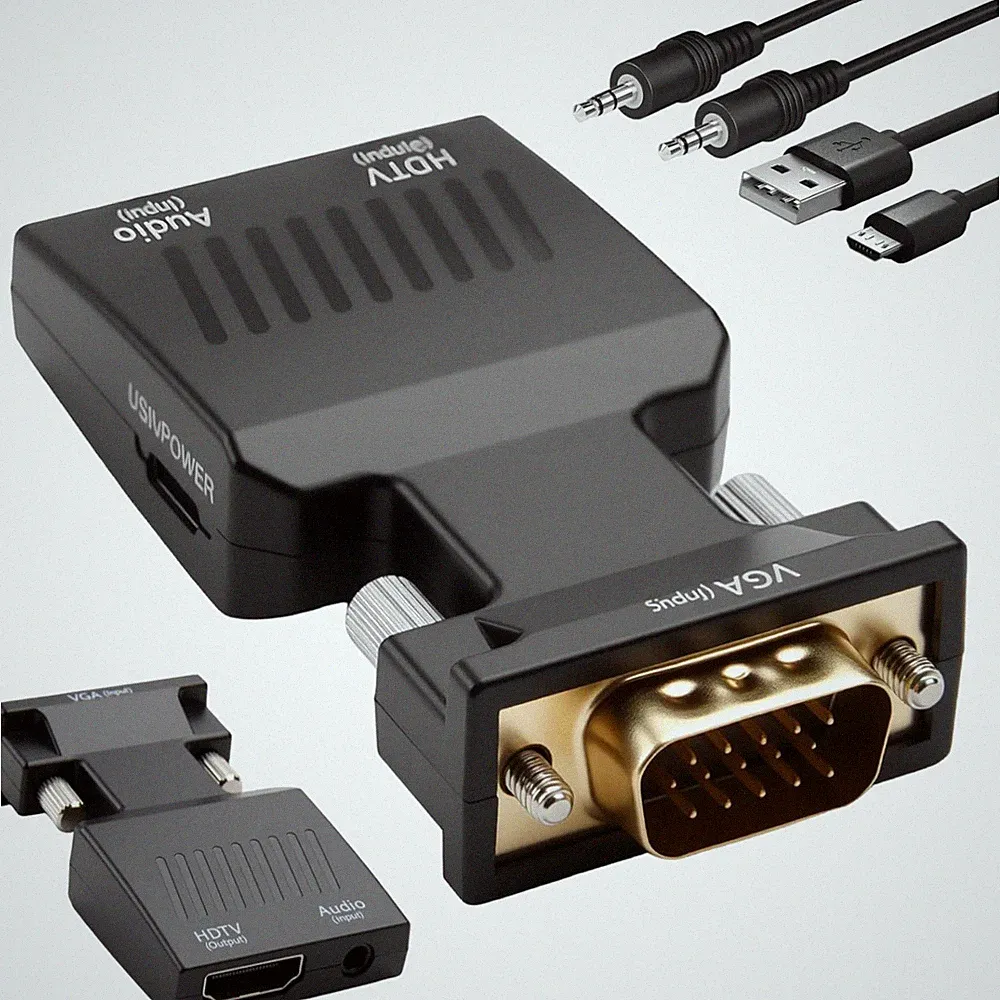 VGA auf HDMI Adapter mit Audio 1080P Kabelkonverter für PC TV Monitor Beamer