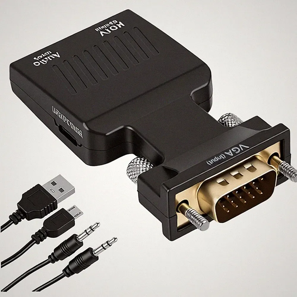 VGA auf HDMI Adapter VGA zu HDMI Konverter 1080p Audio Kabel Laptop TV Projektor