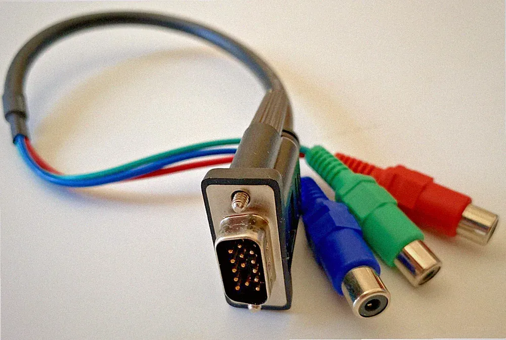 VGA Kabel Stecker 14 Pin auf 3 x Cinch Buchse für RGB SVGA LCD Projektor, 40 cm