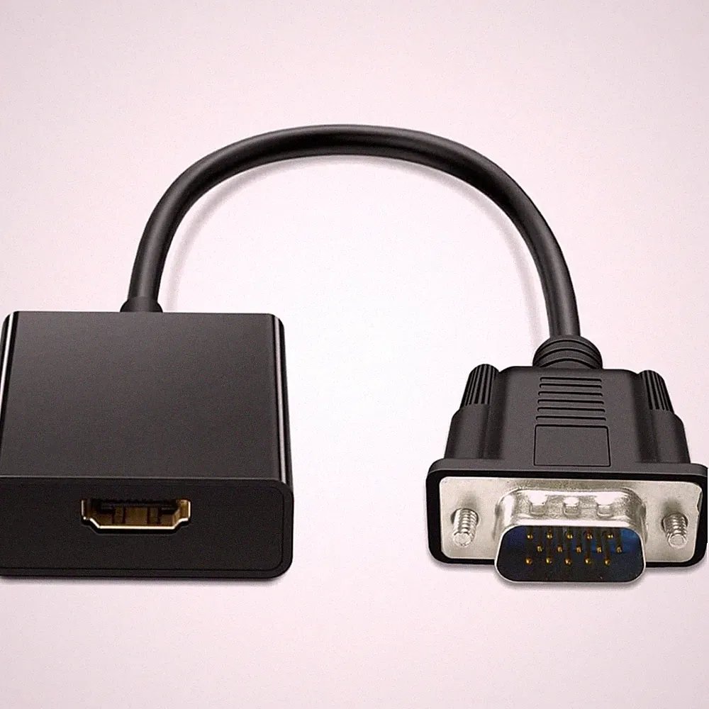 VGA zu HDMI Adapter 1080P 60Hz mit Audio vergoldet für PC Laptop Projektor