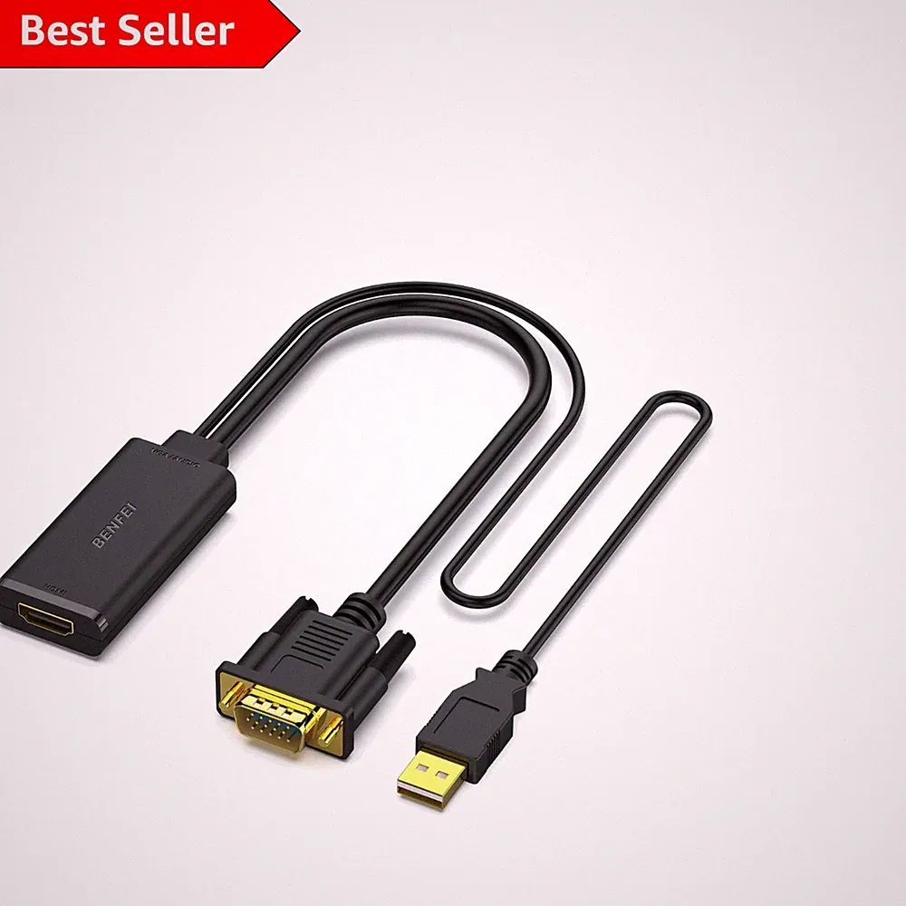 VGA zu HDMI Adapter 1080P Konverter mit Audio - tragbares und kompaktes Design