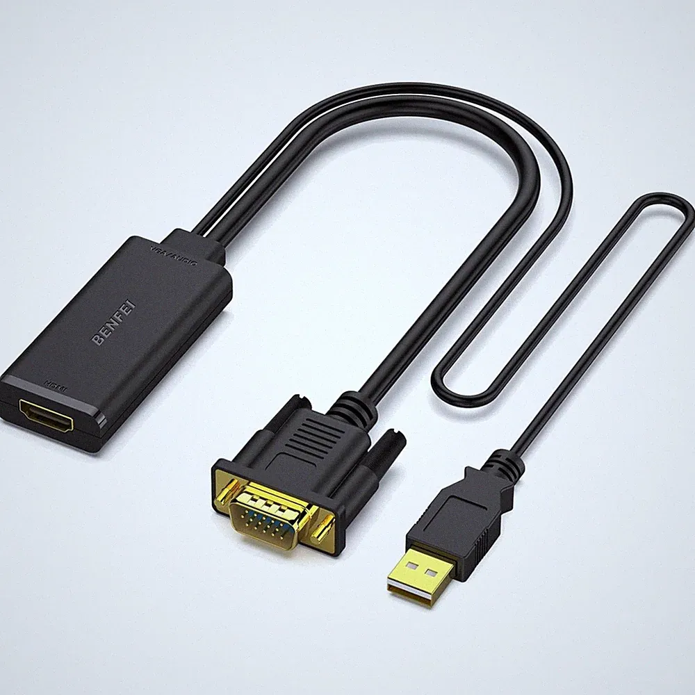 VGA zu HDMI Adapter für PCs, TVs und Projektoren - 1080P HD Bildqualität