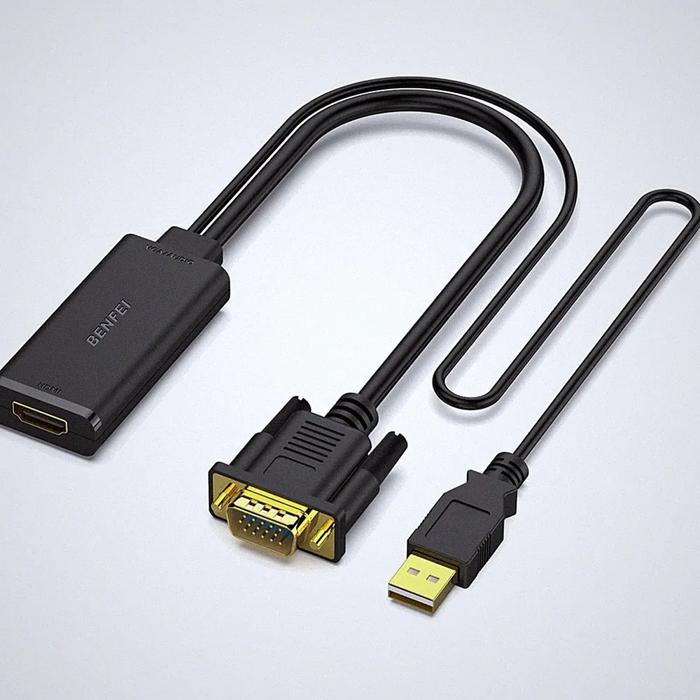 VGA zu HDMI Adapter, Unidirektional 1080P für Desktop, Laptop und Projektor