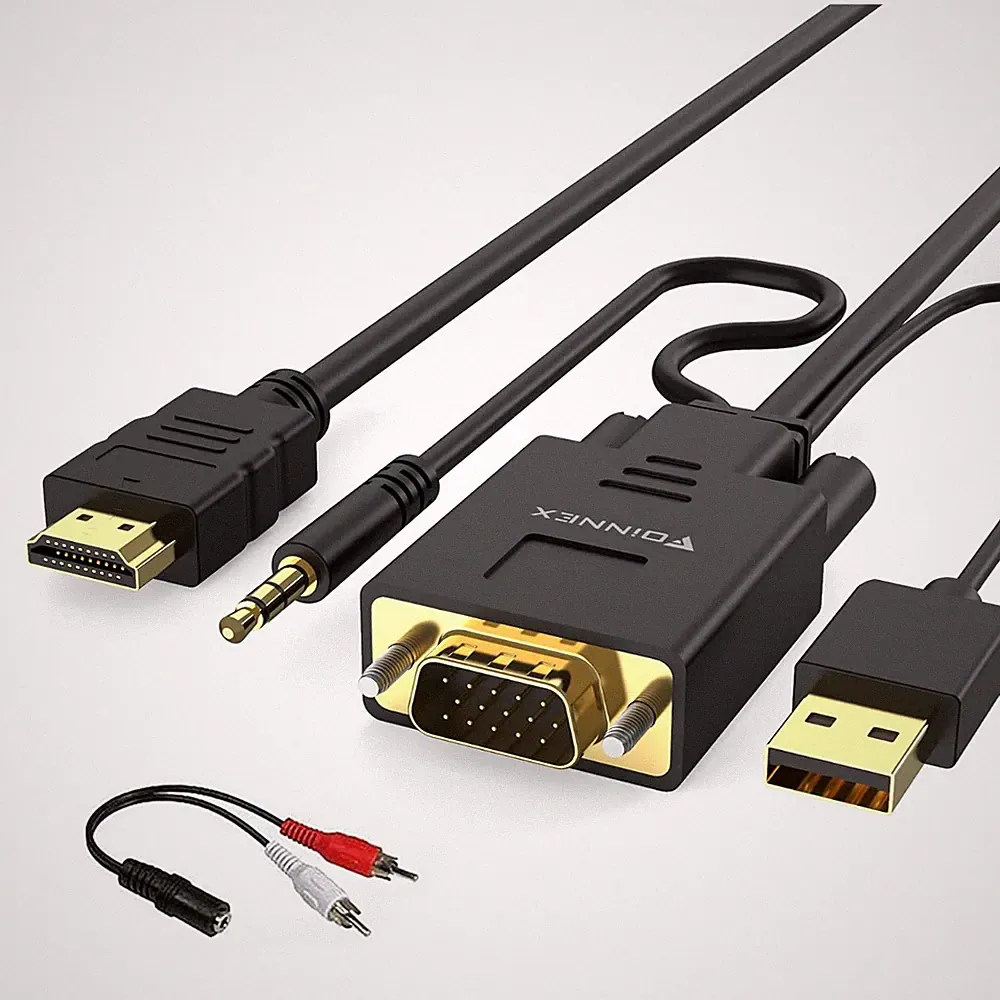 VGA zu HDMI Kabel 1080P 1.8 m Adapter Stecker Laptop PC Projektor TV Monitor