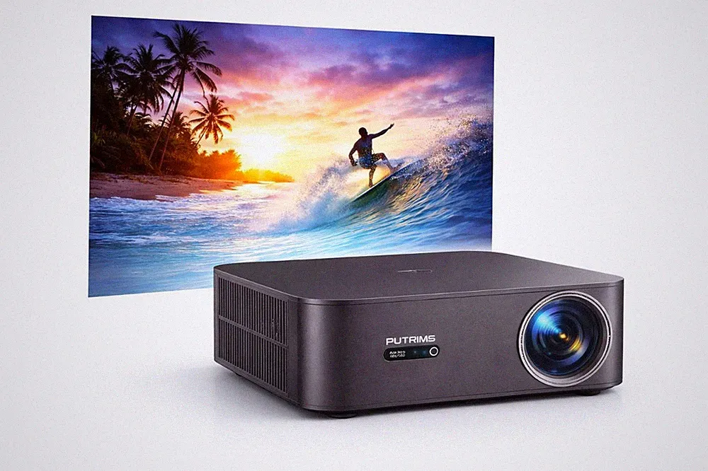Video Projector PUTRIMS K12 LED Beamer 4K Tageslicht Full HD mit Google