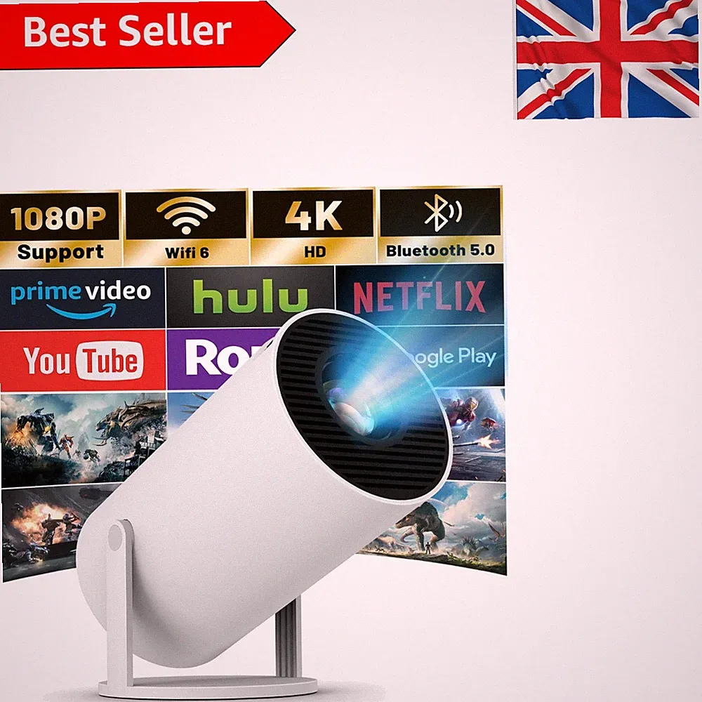Vielseitiger Mini Beamer mit 4K Auflösung, WiFi & Bluetooth - perfekt für TV