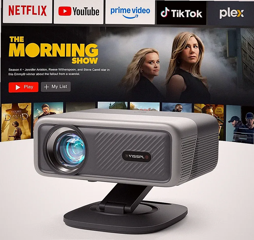 VISSPL Smart Beamer 4K Netflix WiFi6 Bluetooth Autofokus Dolby 3D Projektor