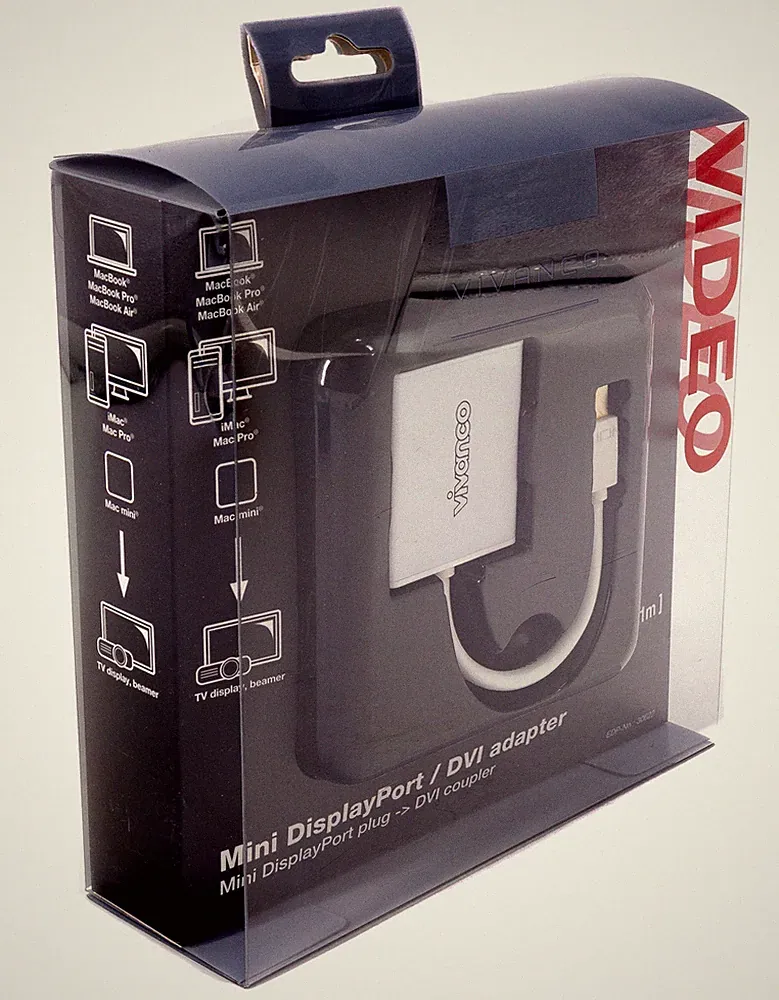 Vivanco Mini DisplayPort / DVI Adapter DVI Kupplung MacBook iMac TV Beamer 111