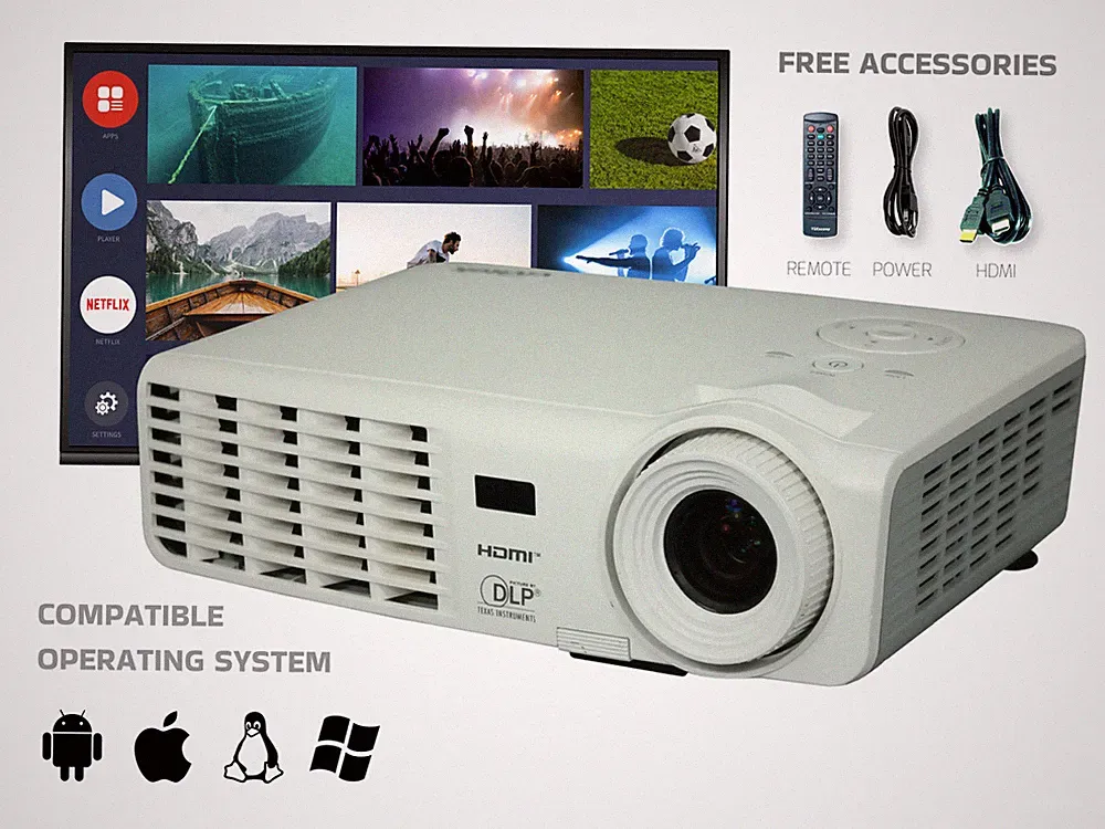 Vivitek D519 DLP Beamer 3000 Lumen HD Ready bis 300"