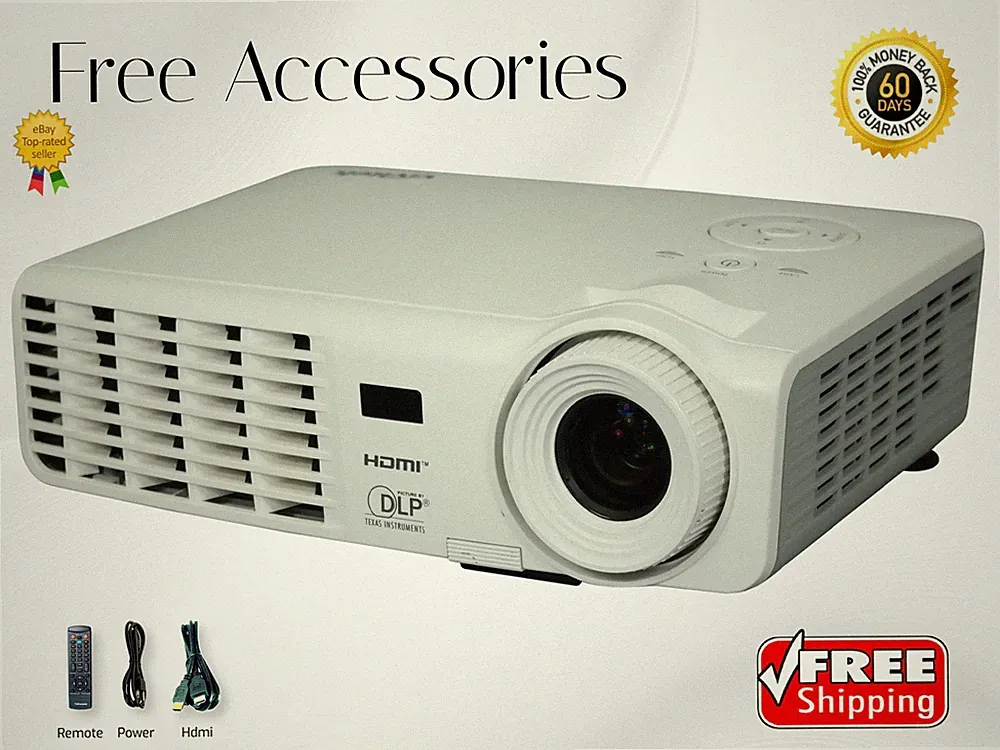 Vivitek D519 DLP Beamer Tragbar 3000 Lumen bis 300" Home Theater