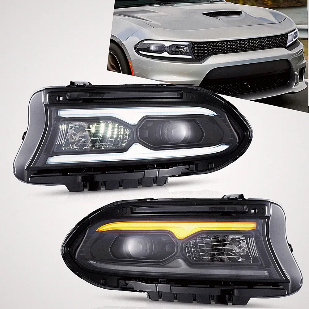 VLAND für Dodge Charger 2015-23 LED Scheinwerfer mit gelbem BLINKER Tagfahrlicht