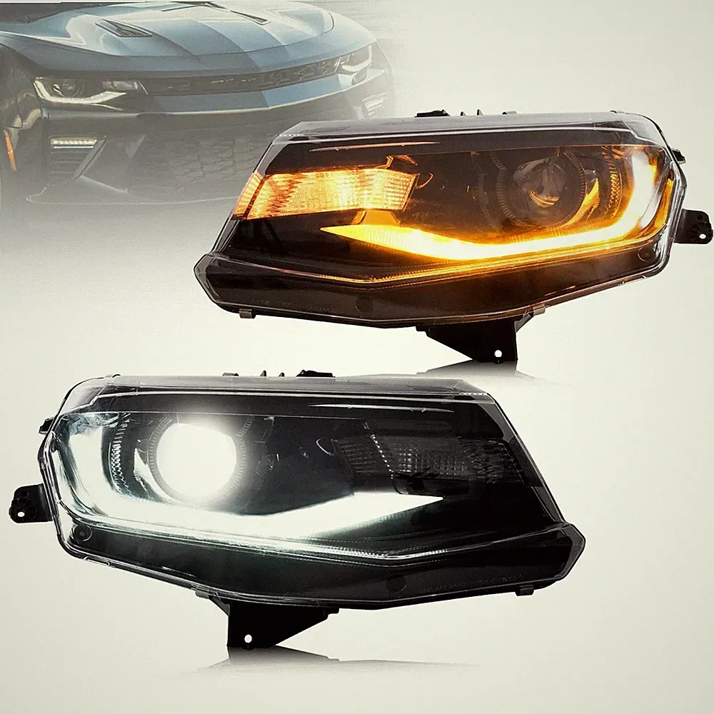 VLAND Projector Headlights LED 2016 2017 2018 Chevrolet Camaro Front Lamps Paar