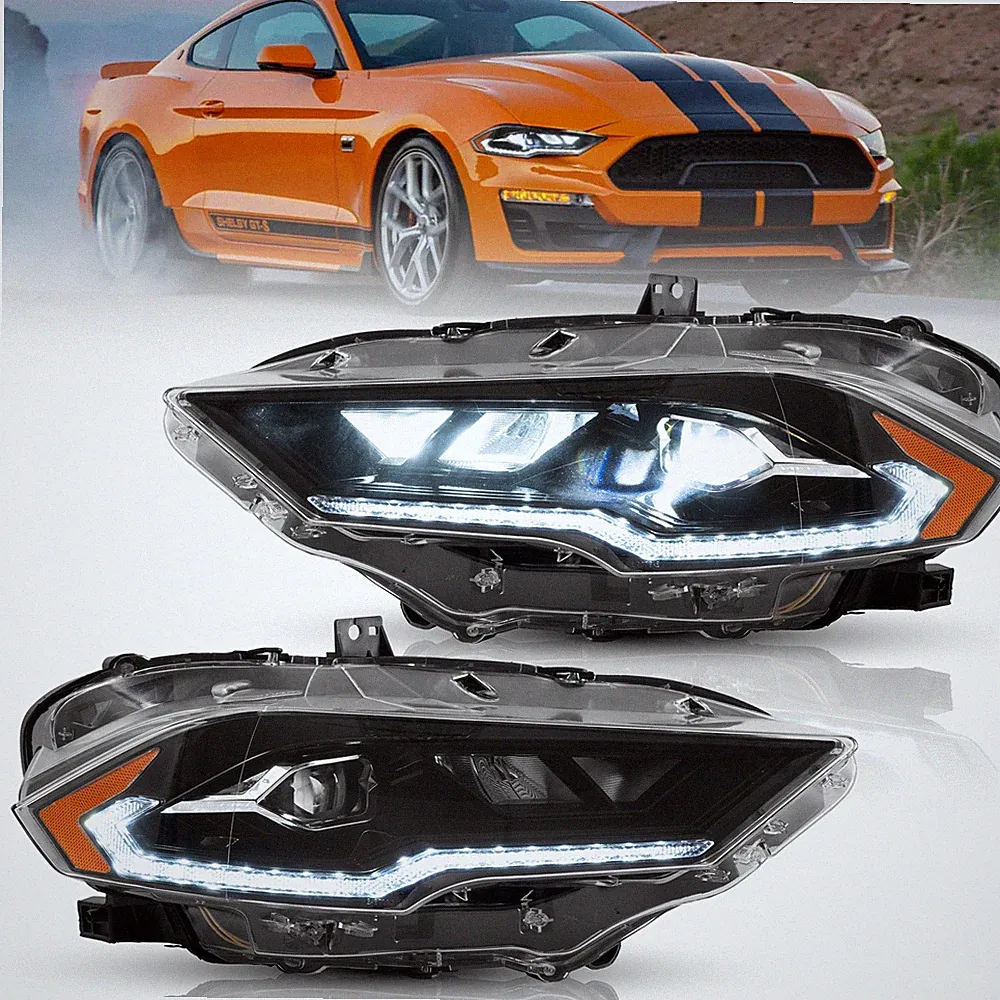 VLAND Scheinwerfer LED Für 2018-2023 Ford Mustang Mit LED-Streaming-Blinkern
