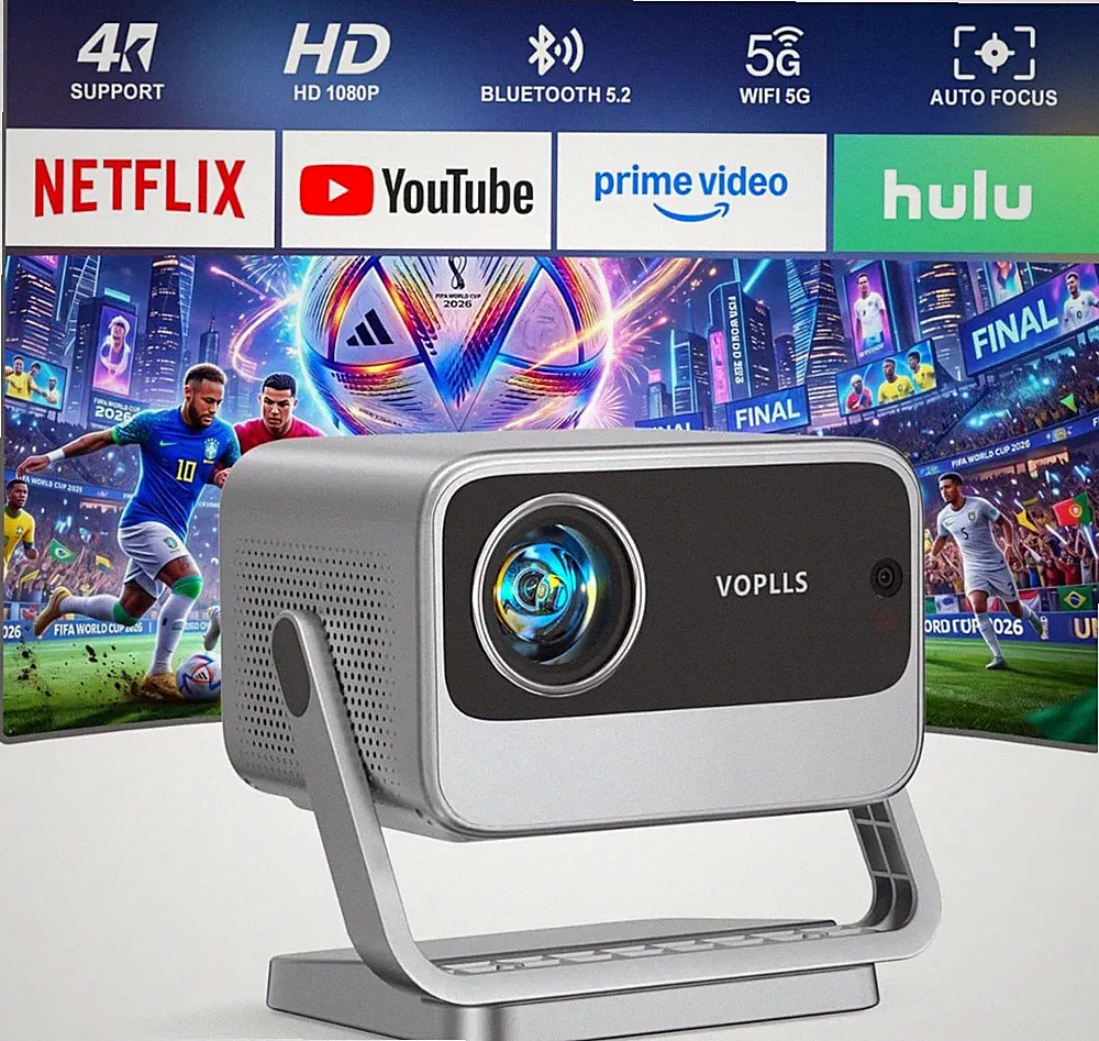 VOPLLS 4K Beamer Full HD 1080P WiFi6 Bluetooth 180