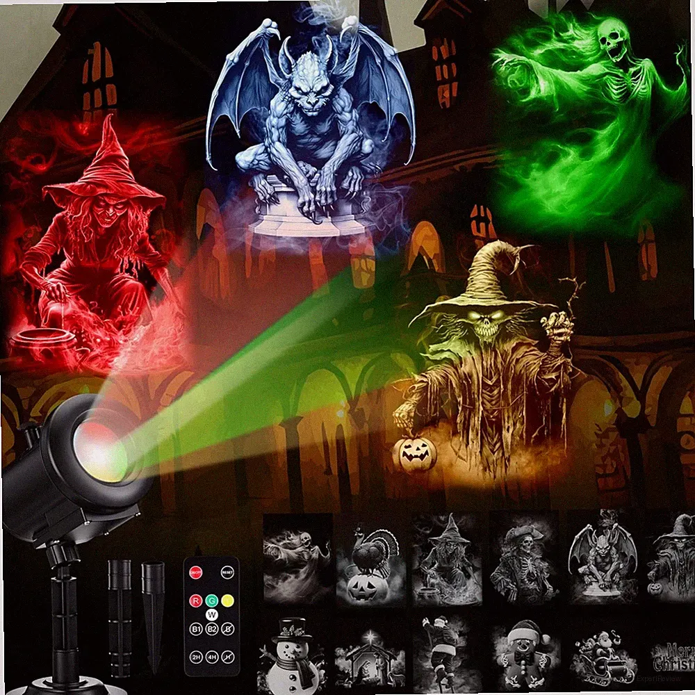 Weihnachts- & Halloween-Projektor mit Fernbedienung, 3D Effekt