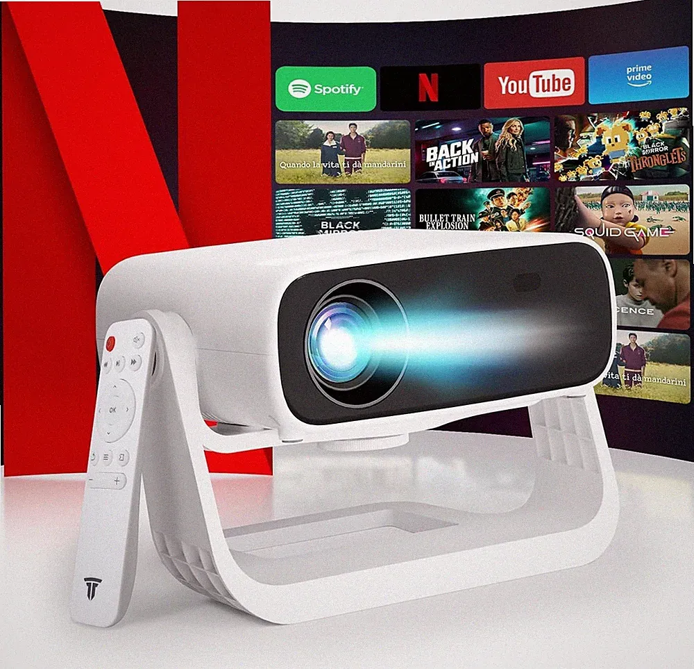Wielio 2025 neuer Smart Projektor integrierte Apps, native 1080P 4K unterstützt, WiFi 6