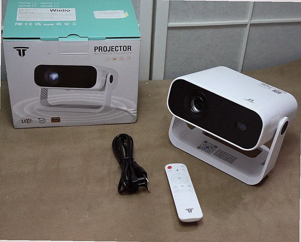 Wielio AE211B Smart Beamer Projektor WiFi Bluetooth 1080P 300 ANSI leise weiss