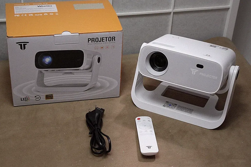 Wielio AT-M269E Smart Beamer Projektor WiFi Bluetooth 1080P 450 ANSI leise weiss