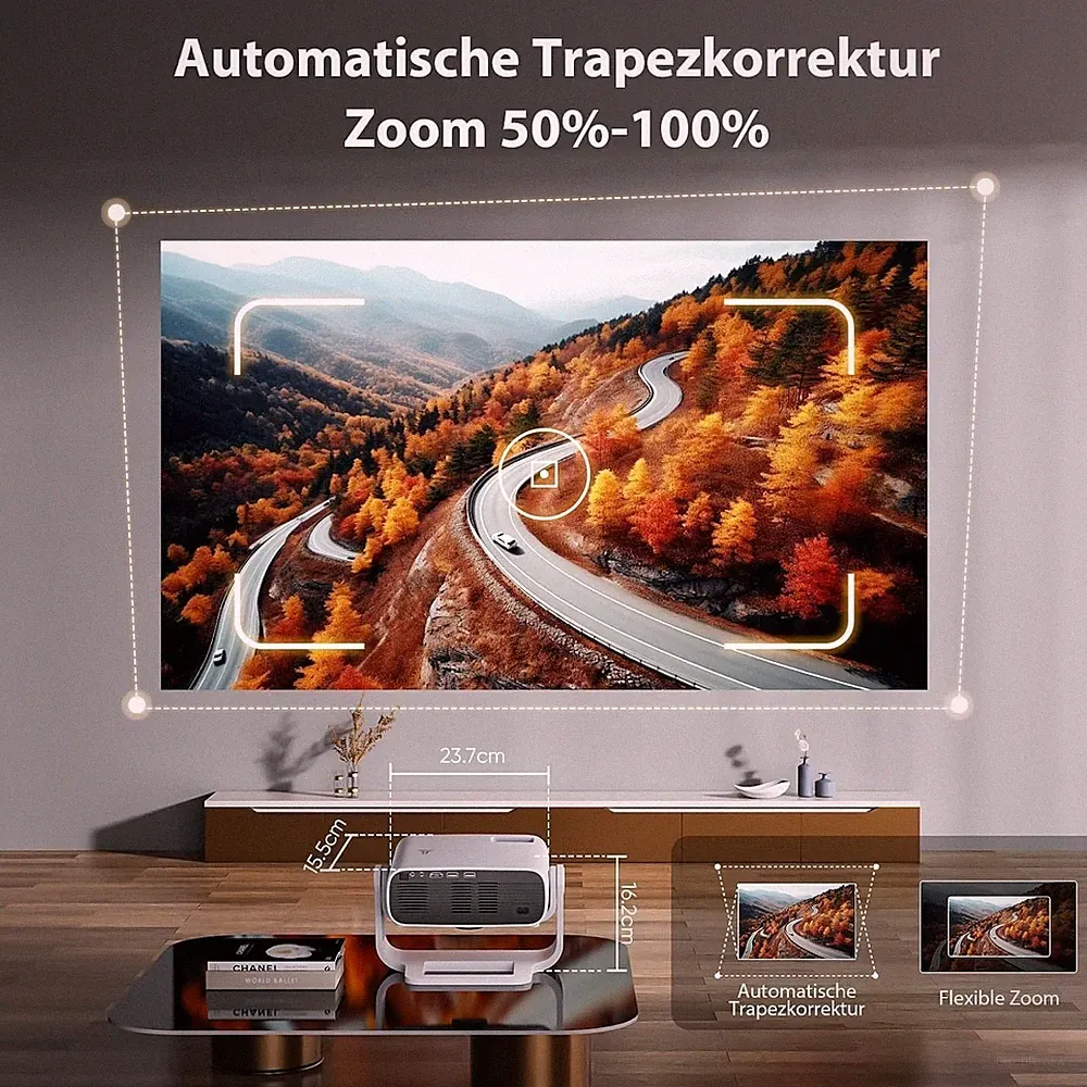 Wielio M269E Smart Beamer Full HD 1080P 25000 Lumen Android 11 WiFi 6 BT 5.2