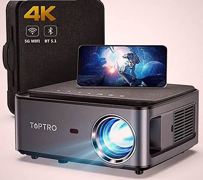 WiFi Heimkino Beamer, 8000 Lumen Beamer 1080P HD Tragbar Unterstützt 4K