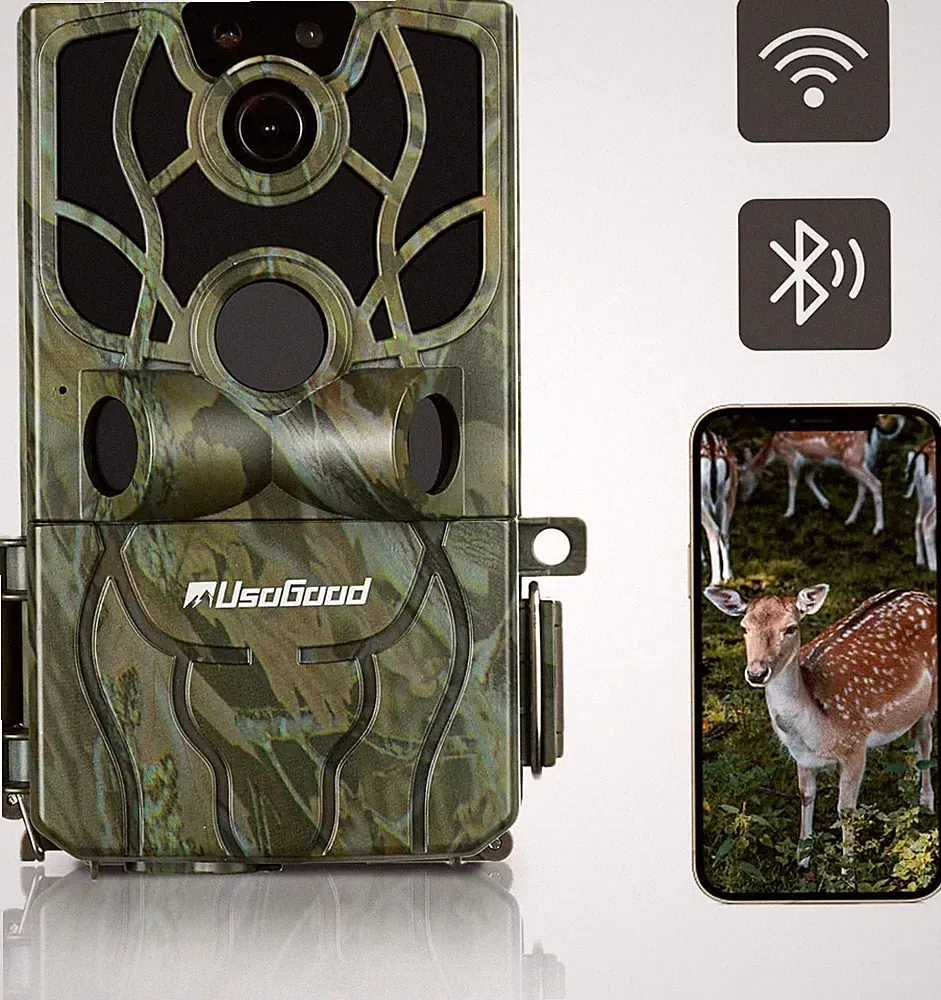 Wildkamera 4K Video Wildtierkamera 48MP Full HD WLAN mit Handyübertragung APP
